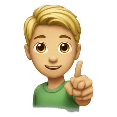 Boy pointing his finger down sticker