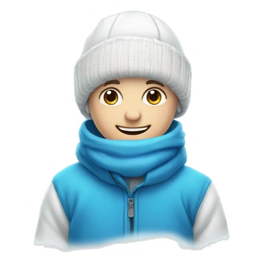 smiling boy with blue eyes in winter attire sticker