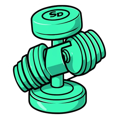 colorful workout dumbbell sticker