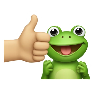 frog saying yes thumbs up sticker