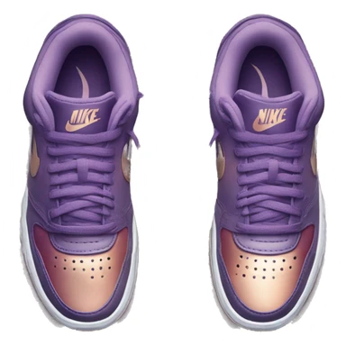 photorealistic pair of metallic dark purple to rose gold ombre Nike Sneakers sticker