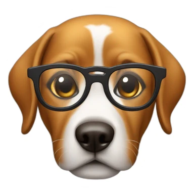 A dog with glasses sticker