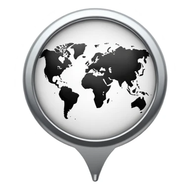 Black and white map push pin  sticker