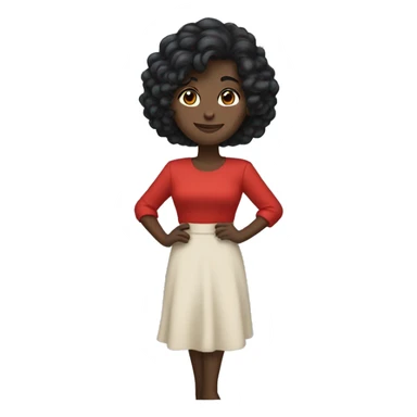 
One girl has long, flowing dark hair, wearing a bright red dress with puffed sleeves, radiating elegance. has short, wavy dark hair, dressed in a sleek black shirt, adding a classic, formal vibe.
 sticker