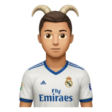 I want Ronaldo in Madrid and something over his head saying GOAT sticker