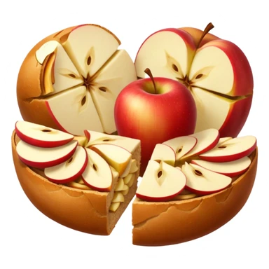 bread with apple slices inside  sticker