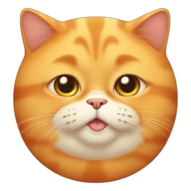 Orange fat cat really fat obese sticker