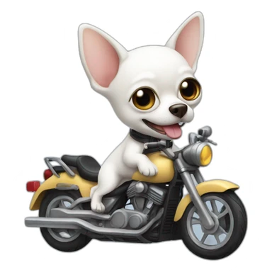 white chihuahua on motorbike sticker