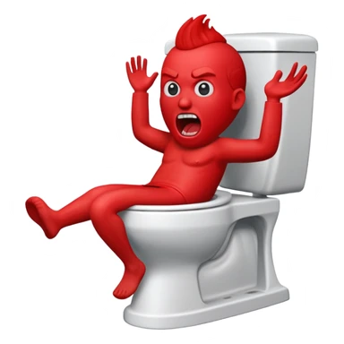Red man screaming Skibidi Toilet sticker