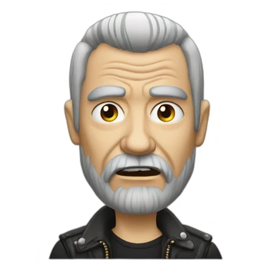 Old punk from russia with dirty hair sticker