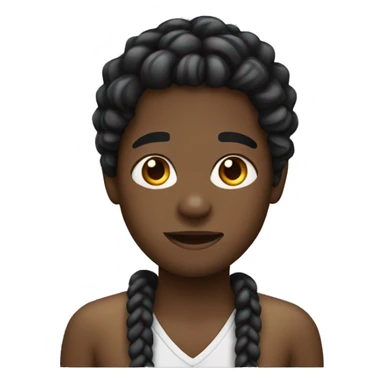 Black boy with braids sticker
