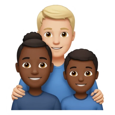 two white parents standing behind their black son sticker