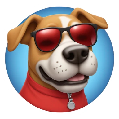 Dog with sunglasses and red tshirt throwing signs sticker