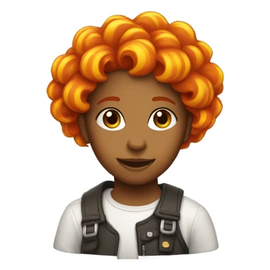 Girl with hair on fire sticker