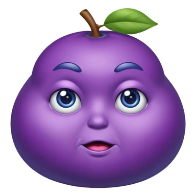blueberry with a serious expression sticker