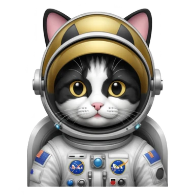 tuxedo cat Astronaut sticker
