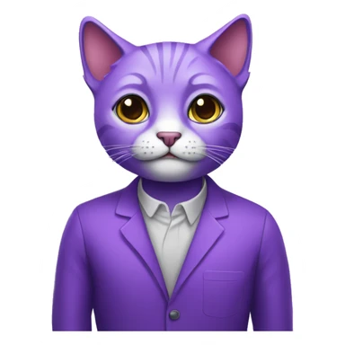 Purple humanised Cat psychologist sticker