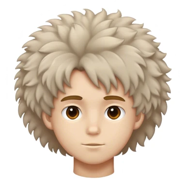 A boy with  fluffy hair cool looking sticker