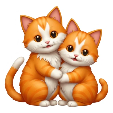 two happy cats hugging sticker