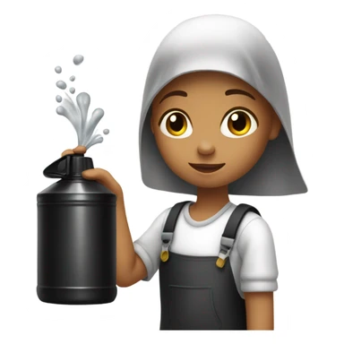 Girl spray black ink  sticker