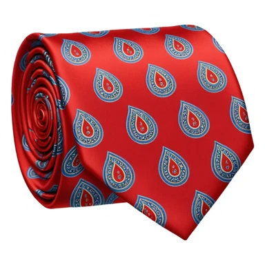 Tie, red, paisley pattern rolled sticker