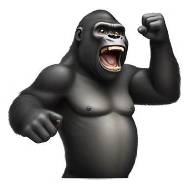 Gorilla pointing and laughing sticker