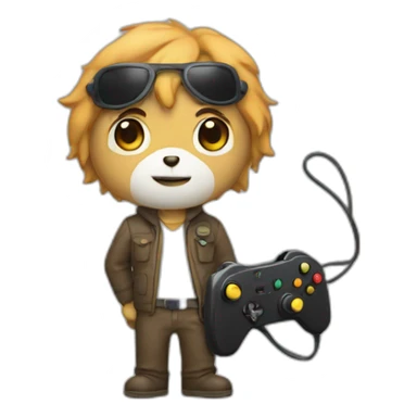 Leon with a controller sticker