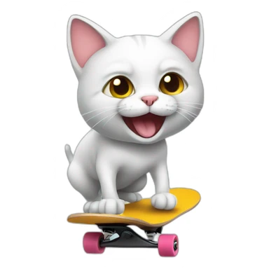 skateboarding cat sticker