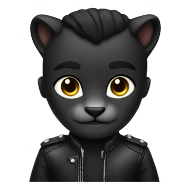 panther with black hairstyle and leather jacket sticker
