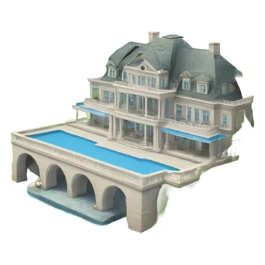 Big water mansion by the sea with infinity pool  sticker