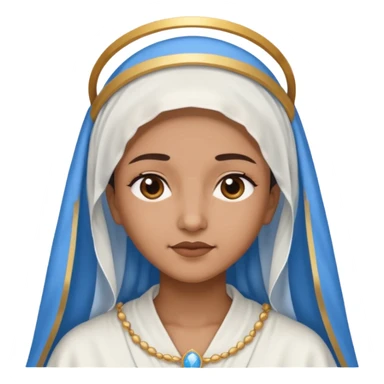 Nossa senhora das graças com manto branco e vel azul ,com áurea sticker