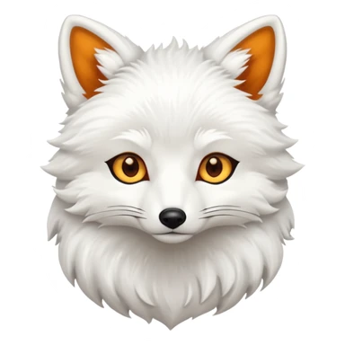 white furred fox sticker
