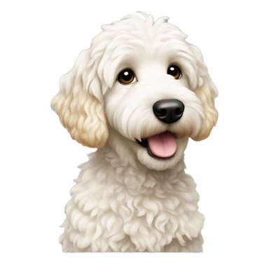 mini golden doodle white sticker
