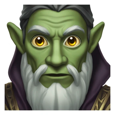 half-orc male wizard necromancer sticker