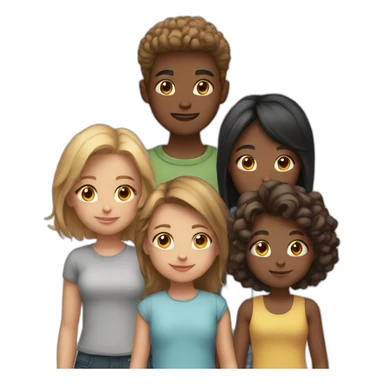 Four girl and one boy sticker