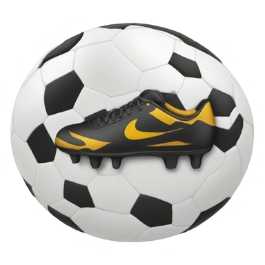 Football ball with footbal boots sticker