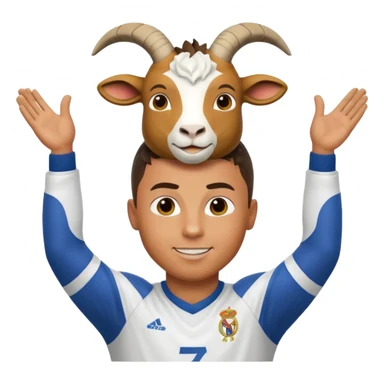 I want Ronaldo in Madrid and something over his head saying GOAT sticker