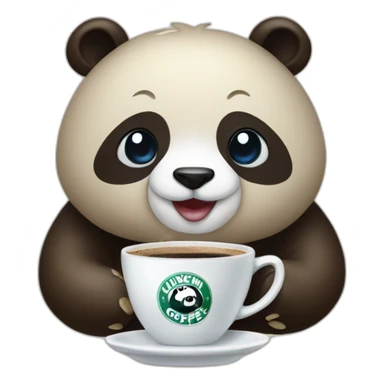 luckin coffee panda sticker