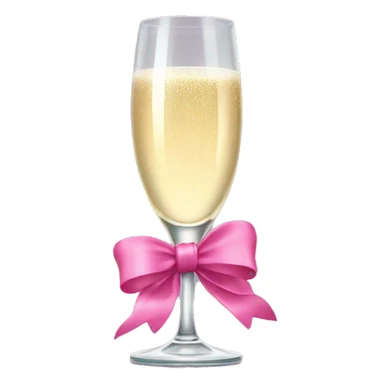 Champagne glass with pink bow sticker