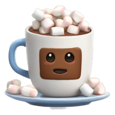 hot chocolate with marshmallows in a mug sticker