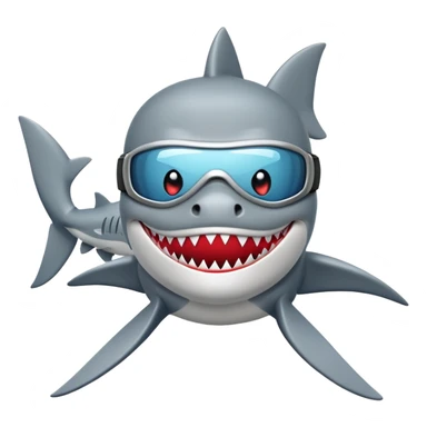 Shark with a ski mash on sticker