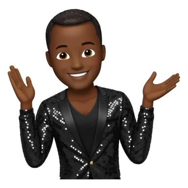 Brian McKnight with black sequin outfit sticker