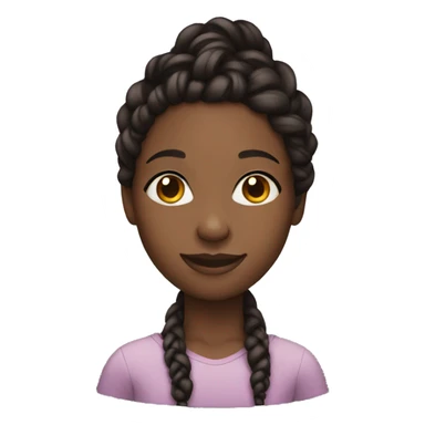 Black girl with braided hair smiling sticker