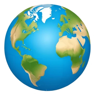 Minimalist Earth globe with landmasses shaped like 812 and also with large, bold "812" text prominently displayed across the globe, iOS emoji style sticker