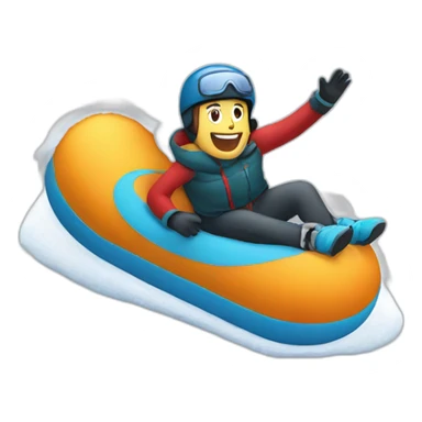 snow tubing round sticker
