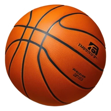 Cinematic Realistic image of a basketball resting on a polished court surface, with finely detailed textures and subtle reflective highlights, evoking a sense of calm before the game’s intensity sticker