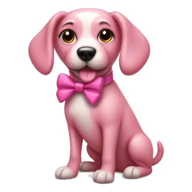 Pink dog with bow sticker