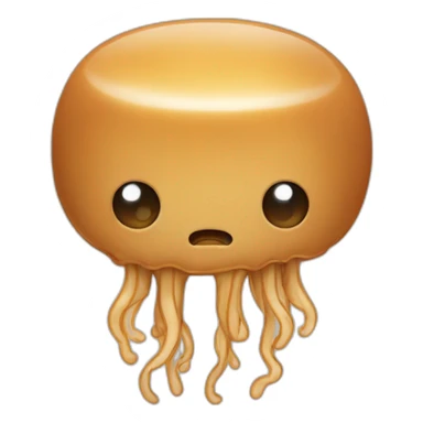 Peanut butter cute jellyfish sad sticker