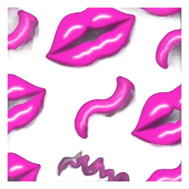 Neon pink lips smoke and release smoke sticker