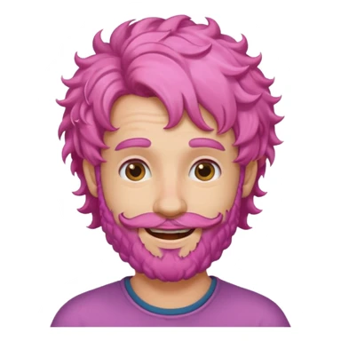 pink haired curly bearded man sticker